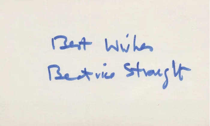 Beatrice Straight autograph