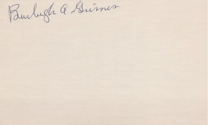 Burleigh Grimes autograph