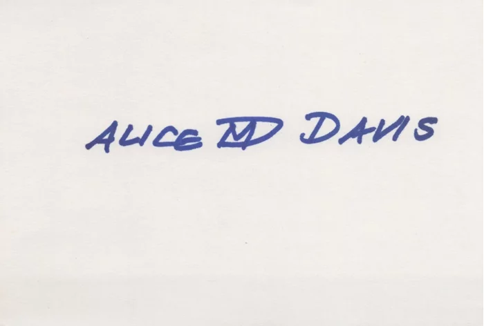 Alice Davis autograph