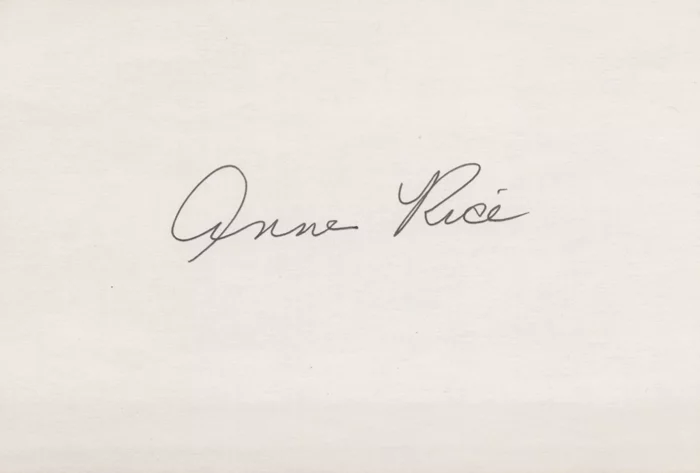 Anne Rice autograph