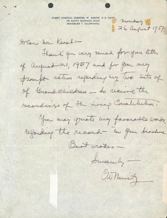 Chester W. Nimitz autograph