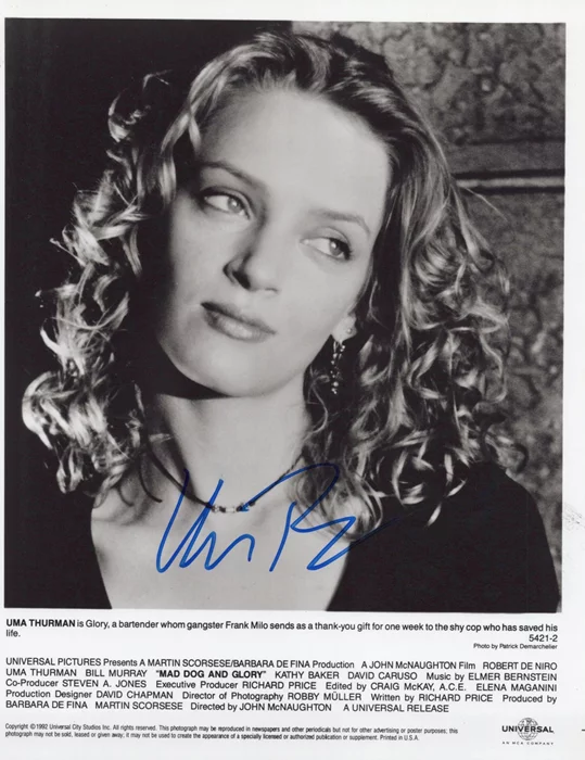 Uma Thurman autograph