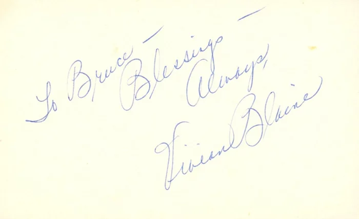 Vivian Blaine autograph