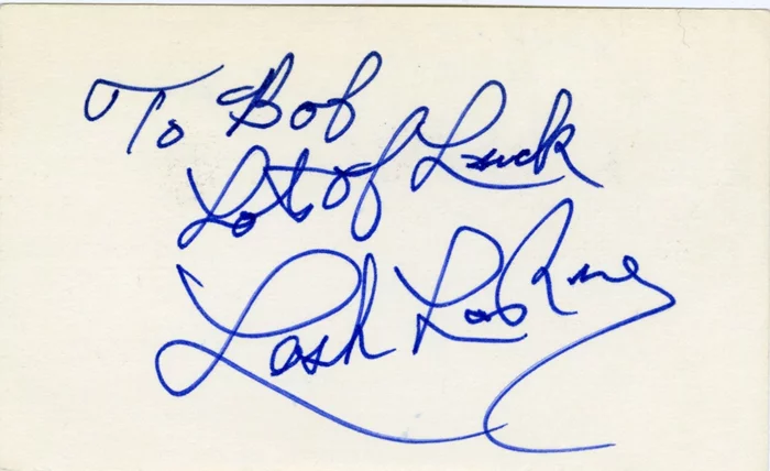 Lash LaRue autograph