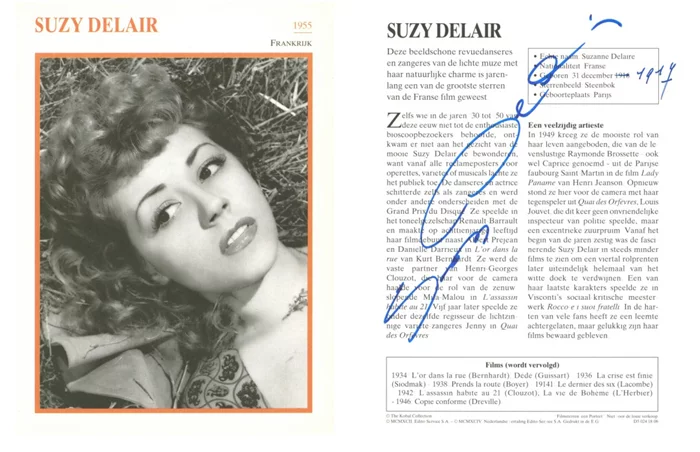 Suzy Delair autograph