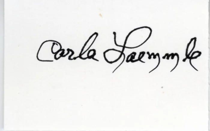 Carla Laemmle autograph