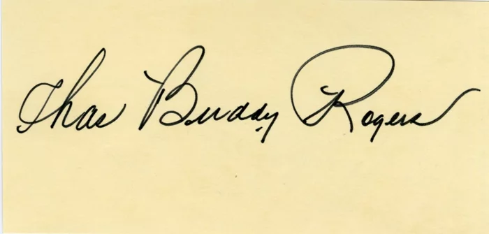 Charles 'Buddy' Rogers autograph