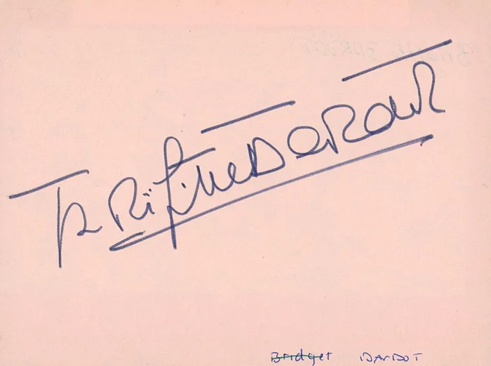 Brigitte Bardot autograph