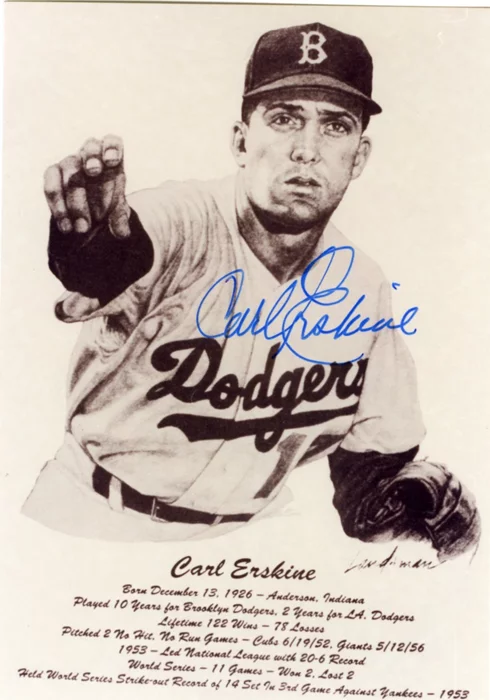 Carl Erskine autograph