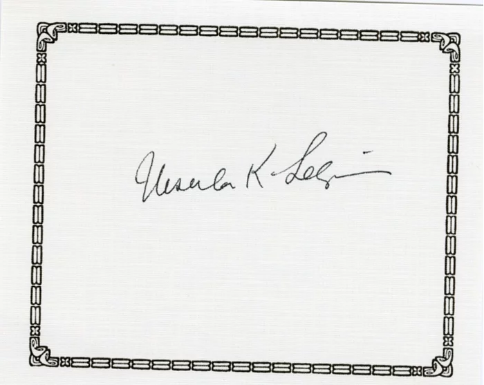 Ursula K. Le Guin autograph