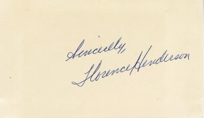 Florence Henderson autograph