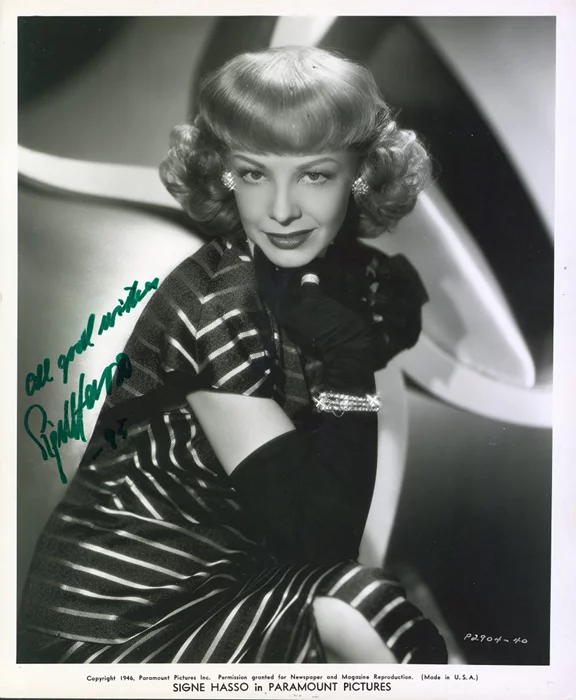 Signe Hasso autograph