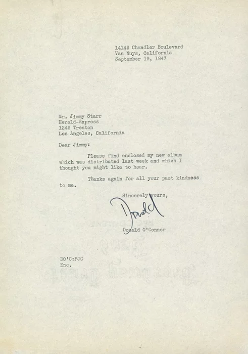 Donald O'Connor autograph