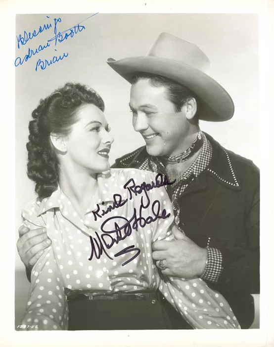 Monte Hale & Adrian Booth Brian autograph