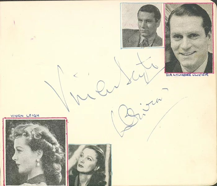 Laurence Olivier and Vivien Leigh autograph