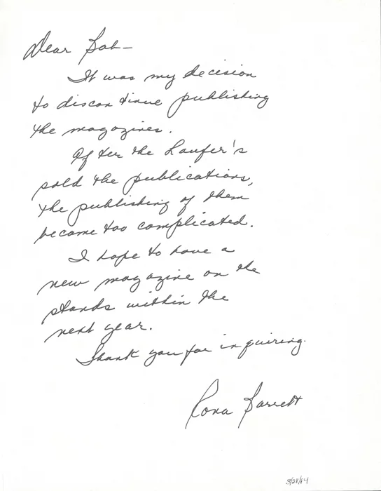 Rona Barrett autograph