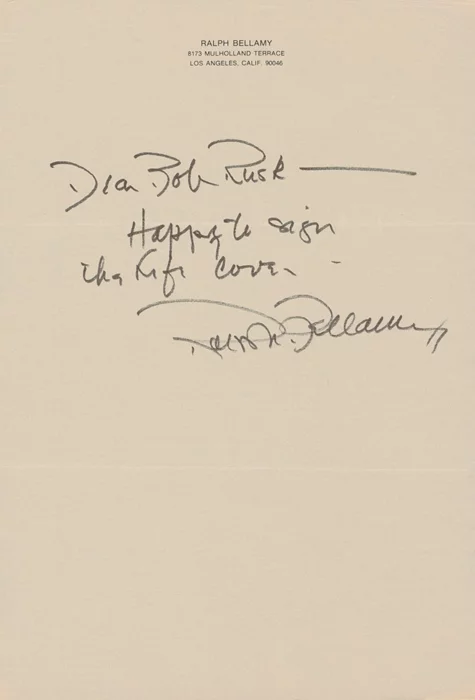 Ralph Bellamy autograph