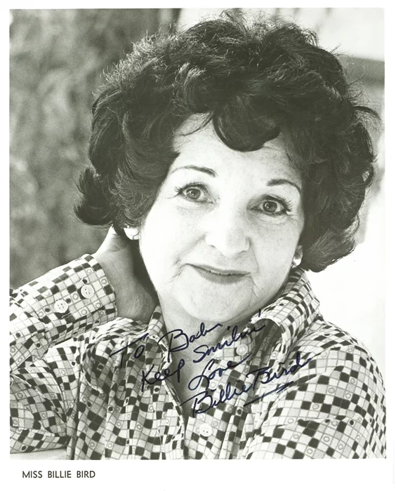 Billie Bird autograph
