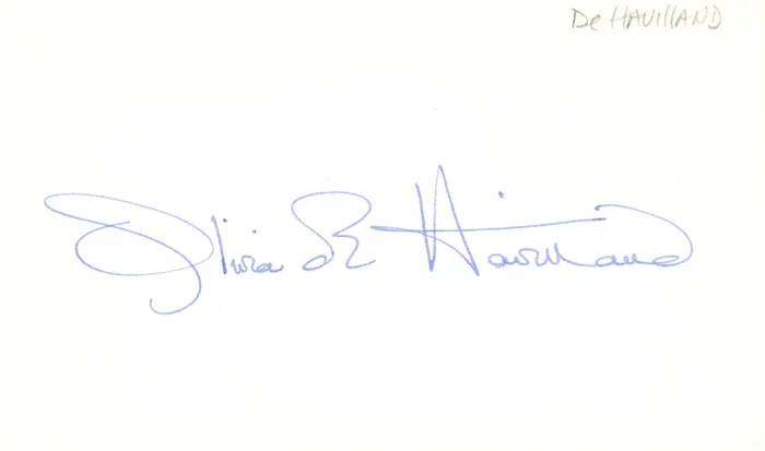 Olivia de Havilland autograph