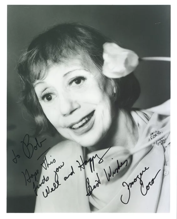 Imogene Coca autograph
