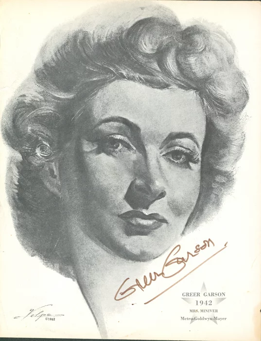 Greer Garson autograph
