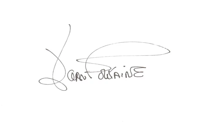 Joan Fontaine autograph