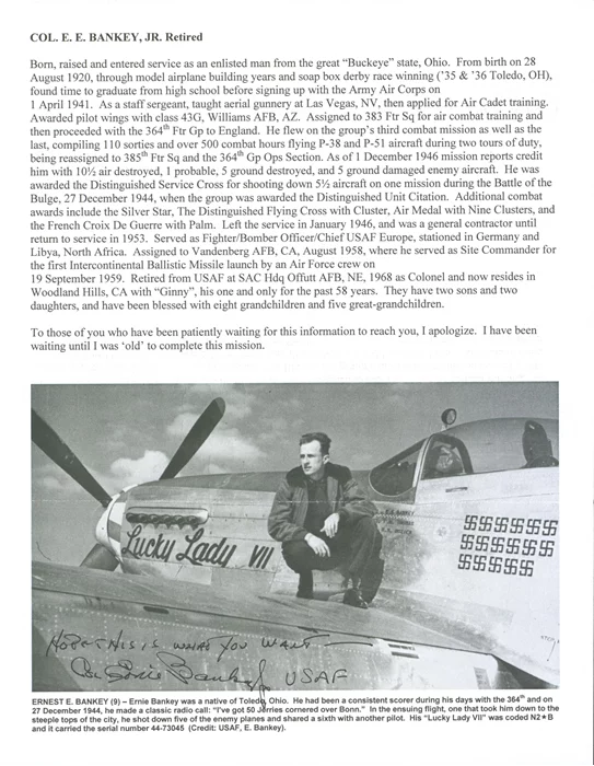 Ernie Bankey autograph