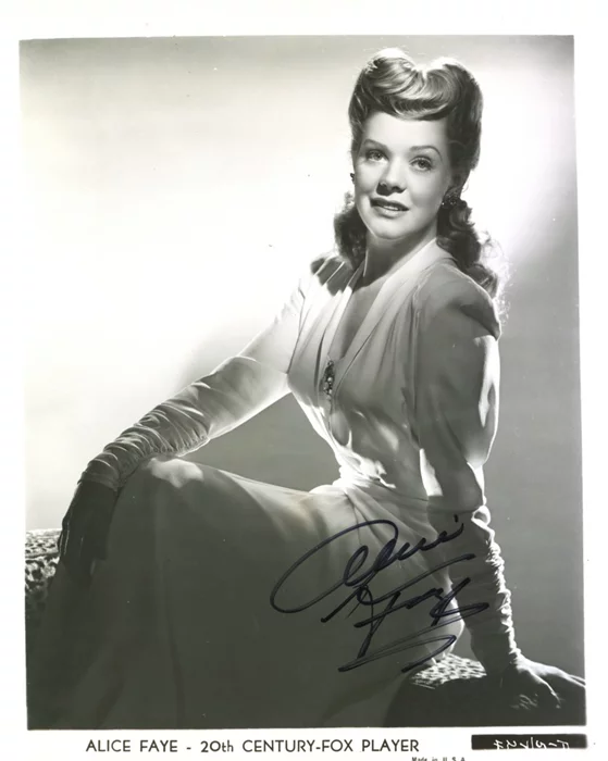 Alice Faye autograph