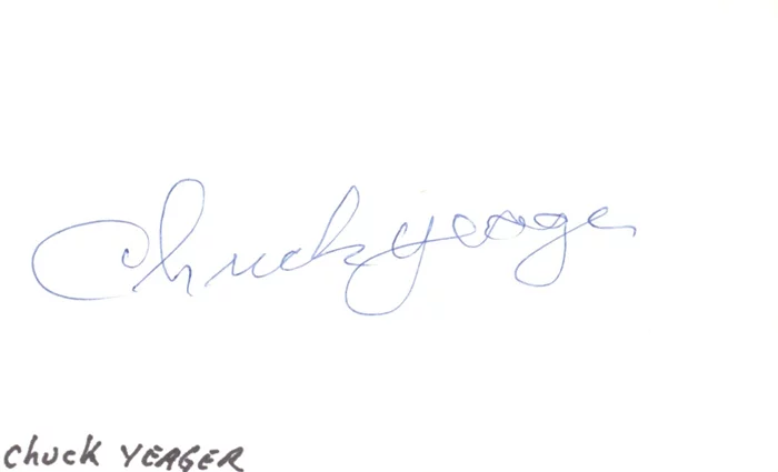 Chuck Yeager autograph