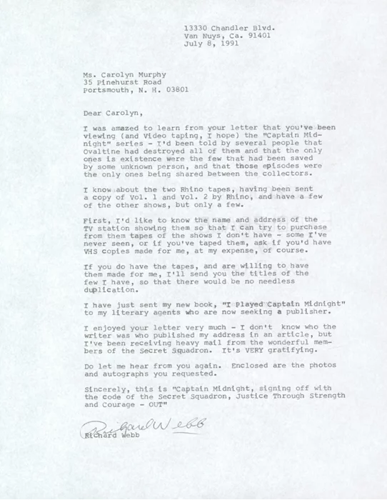 Richard Webb autograph