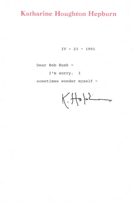 Katharine Hepburn autograph