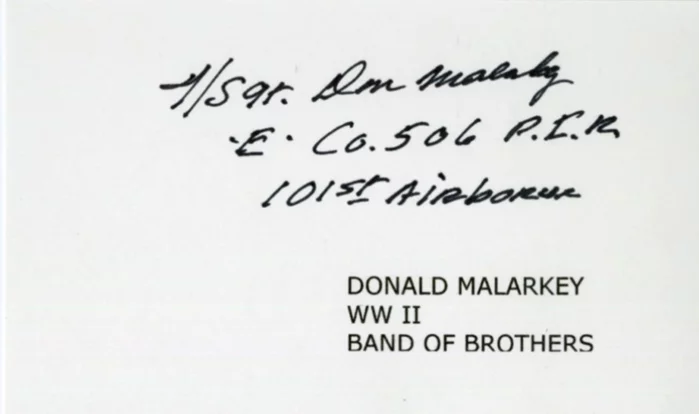 Donald Malarkey autograph