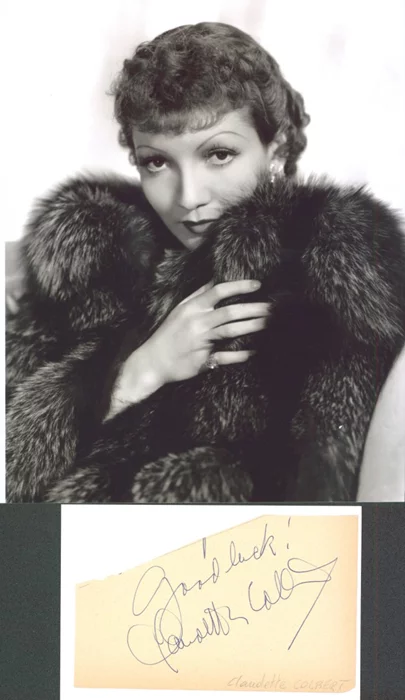 Claudette Colbert autograph