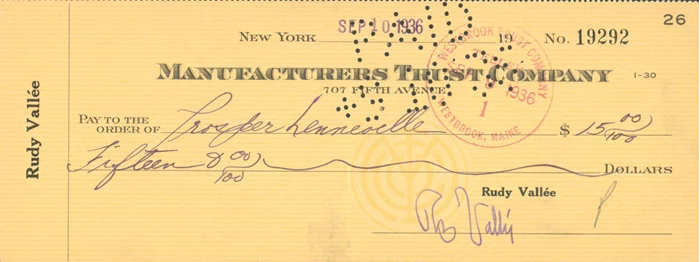 Rudy Vallee autograph