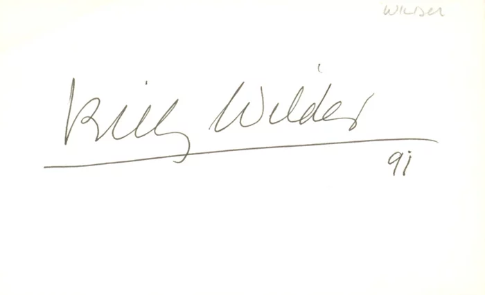 Billy Wilder autograph