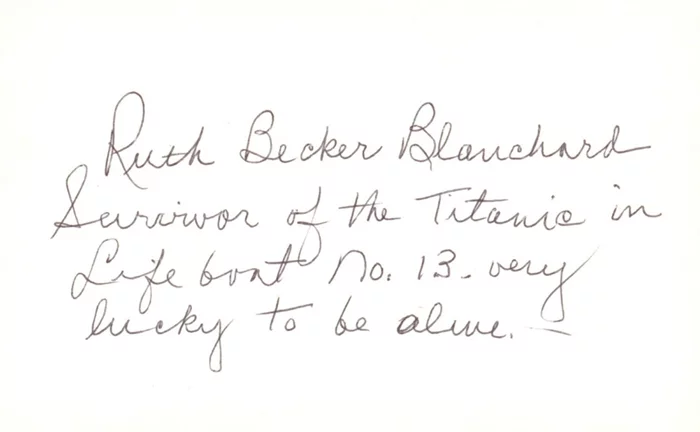 Ruth Becker Blanchard autograph