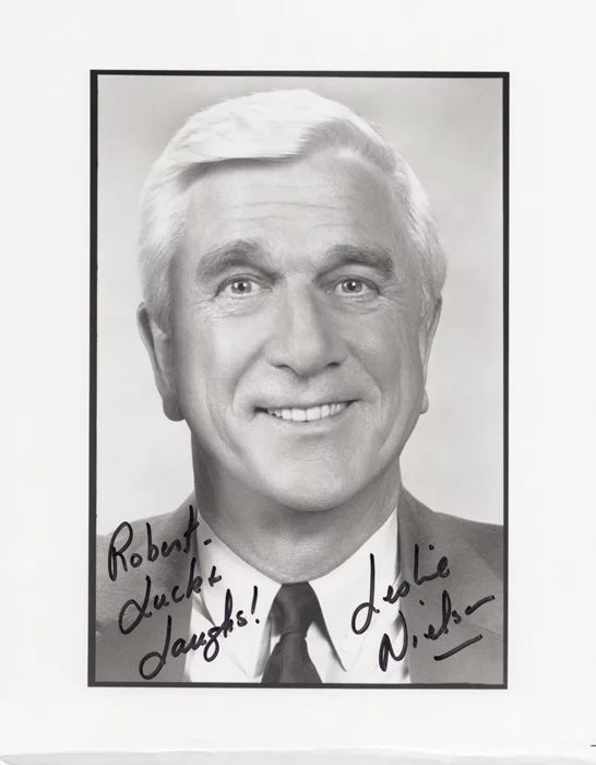 Leslie Nielsen autograph