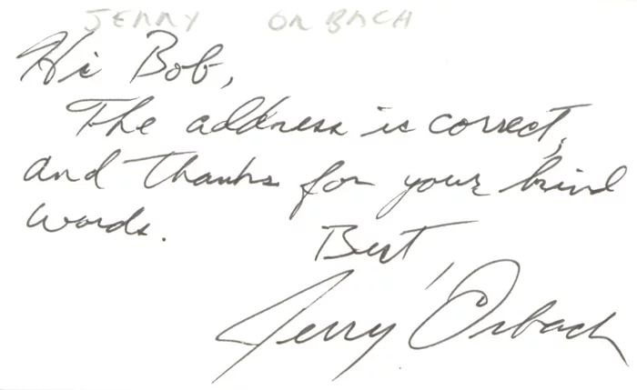 Jerry Orbach autograph