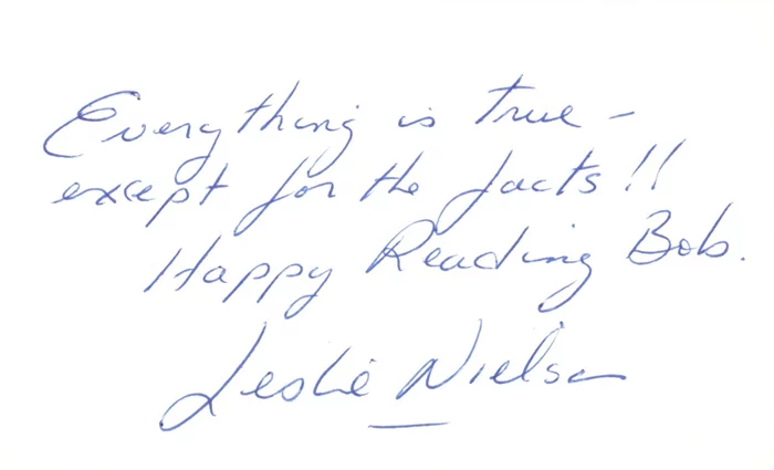 Leslie Nielsen autograph