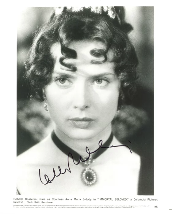 Isabella Rossellini autograph
