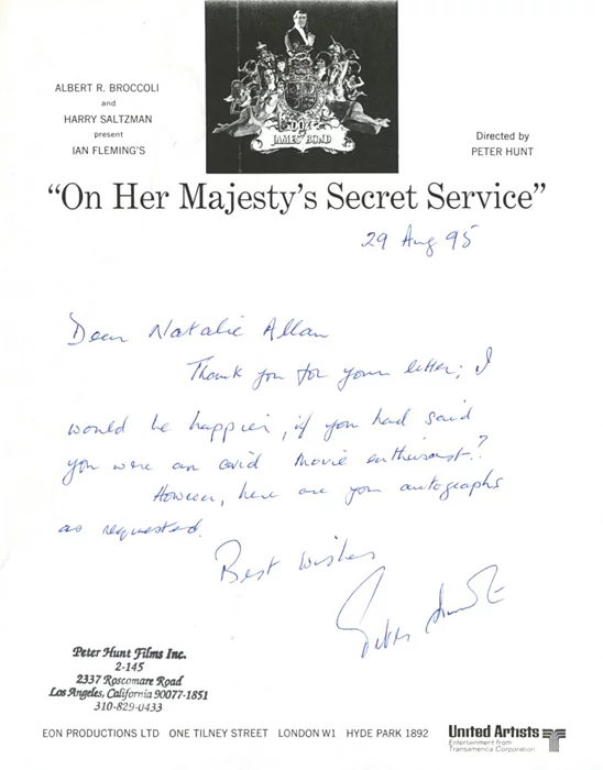 Peter Hunt autograph