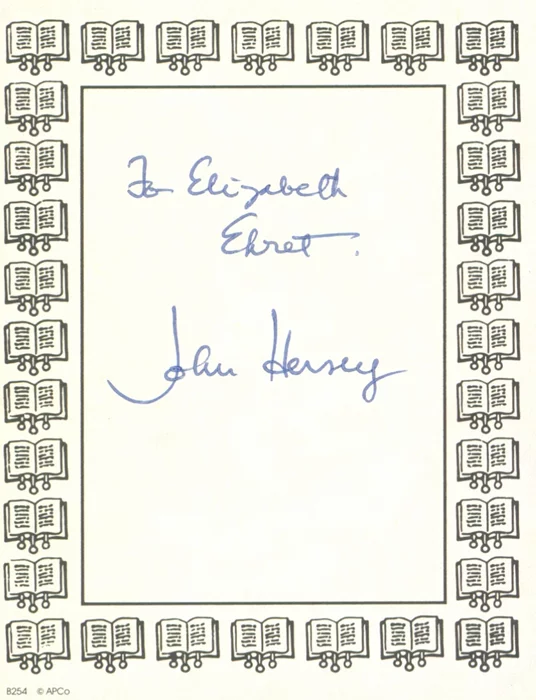 John Hersey autograph