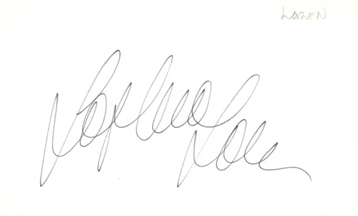 Sophia Loren autograph