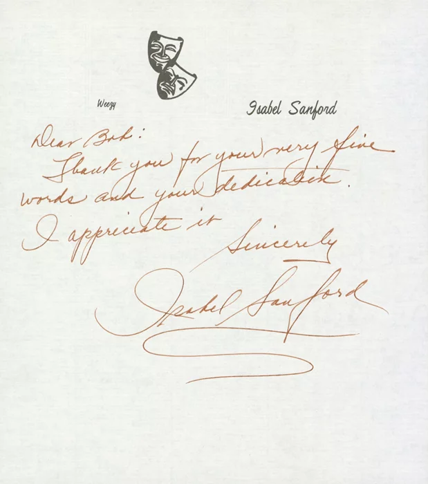 Isabel Sanford autograph